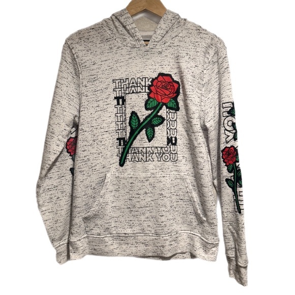 Brooklyn Cloth Tops - Brooklyn Cloth Cozy Thank You Rose Hoodie